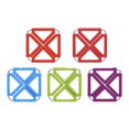 thumbnail image 1 of 5 Pcs Silicone & Stainless Steel Hot Pot Holder Trivet Mat Heat Resistant Non-slip Square Foldable Table Pad Bowl Mat Cup Coasters Mixed Pattern, 1 of 8
