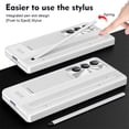 thumbnail image 2 of Dteck for Samsung Galaxy Fold 5 Case with S Pen & Pen Holder, Tempered Glass Screen Protector Hinge Protection PC Case Shockproof Stand Luxury Cover for Galaxy Z Fold 5,White, 2 of 8