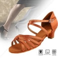 thumbnail image 4 of Zapatos Latinos Suaves Y Cómodos Zapatos De Baile De Moda para Niñas Marrón 35, 4 of 11