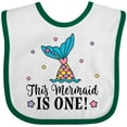 thumbnail image 3 of Inktastic Mermaid 1st Birthday 1 Year Old Girls Baby Bib, 3 of 4