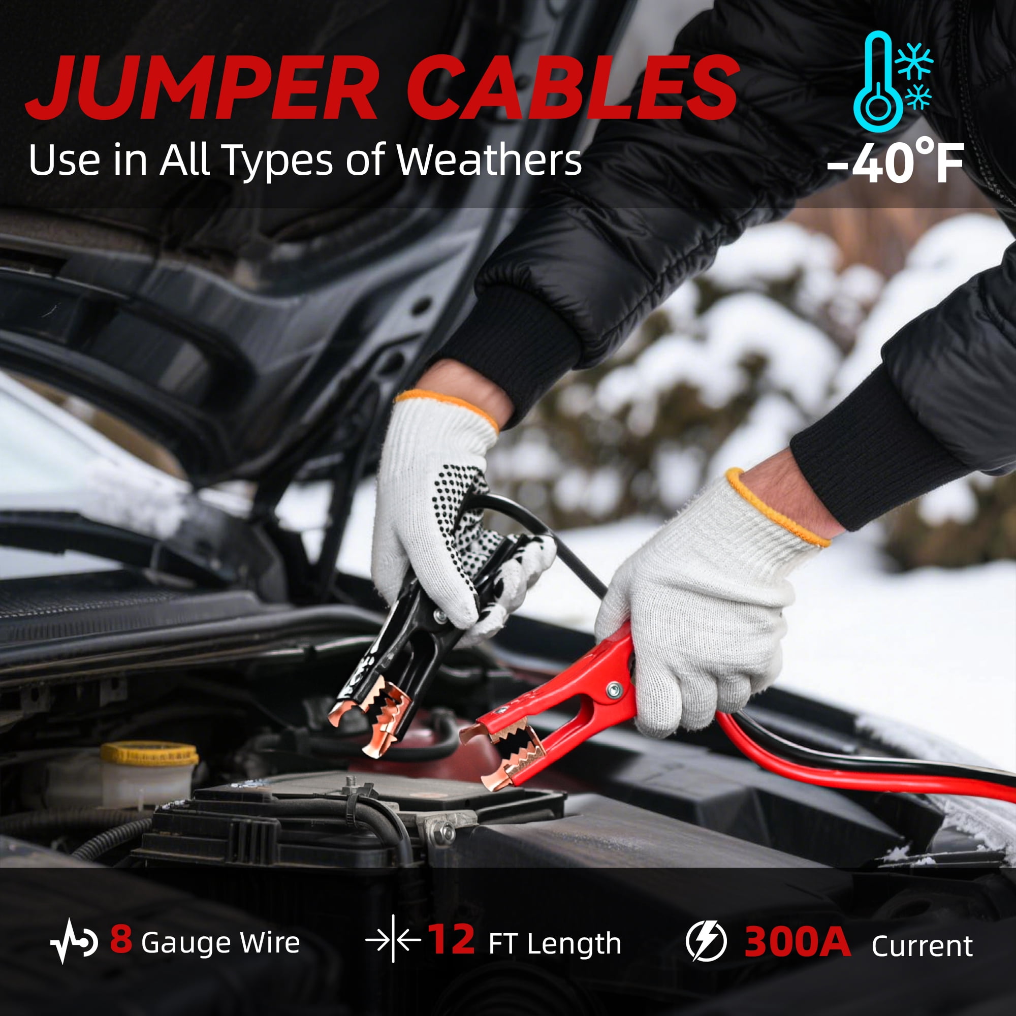 VCANENERGY Car Emergency Roadside Kit with Air Compressor, Jumper Cables, First Aid Kit, Snow Brush, Ice Scraper, Winter Vehicle Safety Kit