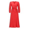 thumbnail image 5 of safuny Women's Maxi Casual Dress Sweet Heart Round Neck Winter Long Sleeve Valentine's Day Fall Dress Holiday Retro Fashion Red XL, 5 of 7