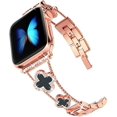 thumbnail image 1 of Oro rosa lindo lujo metal diamante delgado brillo Apple Watch Band 38 mm 40 mm 42 mm iwatch se Series 6/5/4/3, Apple Watch Series 7 Bling, Apple Watch se Series 3 38 mm Band para mujer oso de fresa Electrónica, 1 of 5