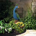 thumbnail image 4 of LuxenHome Blue and Green Peacock MgO Statue Planter, 4 of 8