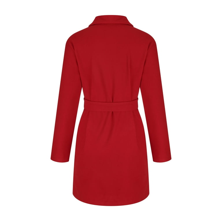 Hfyihgf Women's Lapel Button Down Long Trench Coat Wool Hfyihgf Women's Lapel Button Down Long Trench Coat Wool