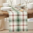 thumbnail image 6 of Fennco Styles Holiday Plaid Cotton Table Runner 14" W x 72" L - Green &amp; White Festive Table Cover for Home Décor, Banquet, Christmas, Family Gathering and Special Occasion, 6 of 7