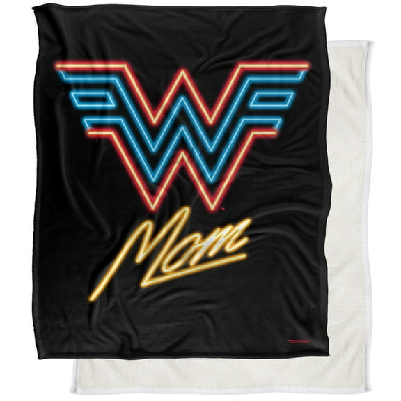 Wonder Woman Movie Blanket, 50"x60" Wonder Mon Neon Silky Touch Sherpa Back Super Soft Throw Blanket