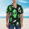 thumbnail image 2 of KLL Eyeball Monster Print Men's Hawaiian Shirt Short Sleeve Button Down Beach Shirts,Large, 2 of 7