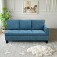 thumbnail image 2 of MAYEERTY Blue Flannel 3-Piece Living Room Sofa Set, 2 of 5