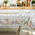 thumbnail image 2 of Easter Tablecloth Rectangle 60x102 Inch, Spring Floral Bunny Buffalo Plaid Easter Table Cloth Decor for Dinner Party Picnic, 2 of 6