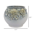 thumbnail image 5 of Maceta Benzara Rox, 30 cm, cerámica blanca, diseño floral, 5 of 5