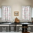 thumbnail image 2 of Vintage Pink Bow Tier Kitchen Curtains for Bathroom Living Rod Pocket Window Drapes 28"x39" 2 Panels Window Treatment Tiers, 2 of 4