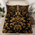 thumbnail image 2 of Manfei Teens Adults Bohemian Damask Full Size Sheets 4-Piece,Black Golden Breathable Bed Sheets,Exotic Style Lightweight Sheet Sets,Breathable Home Decor, 2 of 7