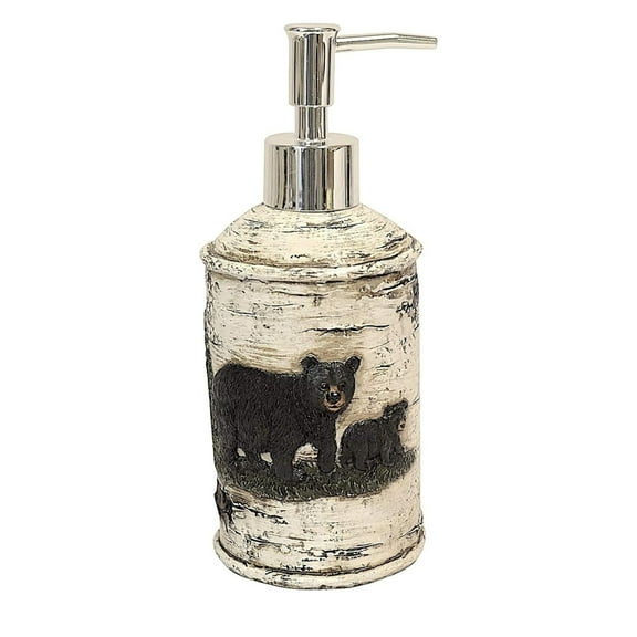 Black Bear Lotion Liquid Soap Pump Dispenser Bathroom Kitchen Cabin Lodge Decor