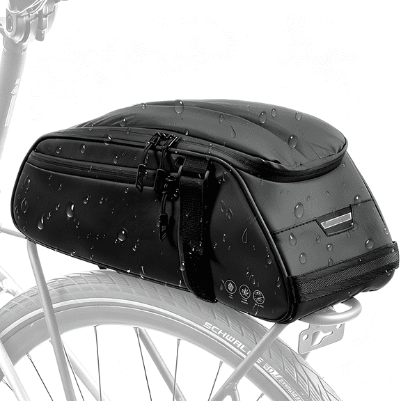 LADYGYM Waterproof Rear Bike Rack Bag,Reflective Bike Storage Saddle Bag for Bicycles Rear Rack,8L Panniers Bike Ebike Trunk Bag Cycling Pounch for Travel Commute