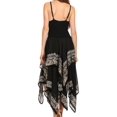 thumbnail image 2 of Sakkas Batik Corset Style Bodice Handkerchief Hem Dress - Black / White - One Size, 2 of 4