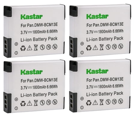 Kastar 4-Pack DMW-BCM13 Battery Replacement for Panasonic Lumix DMC-ZS45 DMC-ZS45K  Lumix DMC-ZS50 DMC-ZS50K  Lumix DMC-FT5 DMC-FT5A DMC-FT5D DMC-FT5K DMC-FT5S  Lumix DMC-FT6  Lumix DMC-FT7 Camera