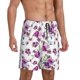 thumbnail image 2 of Balery Violets Flowers Pantalones cortos de pijama de punto de algodón para hombre con cinturilla y bolsillos-Medium, 2 of 6