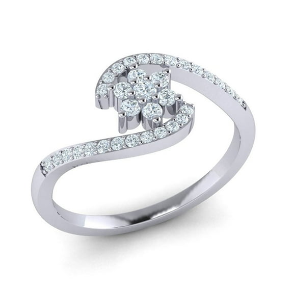 0.75carat Round Cut Diamond Prong Fancy Ladies Engagement Bridal Ring Solid 10K Gold J SI2