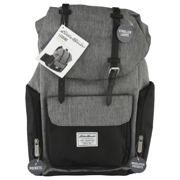 eddie bauer sport traveler diaper backpack in grey