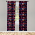 thumbnail image 3 of Ambesonne Halloween Curtains, Mexican Sugar Skulls, Pair of 28"x84", Multicolor, 3 of 5