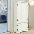 thumbnail image 2 of Patiojoy Armoire de Rangement d'Appoint pour Chambre, au Sol, Tablettes Ajustables, Blanc Cassé, 2 of 8