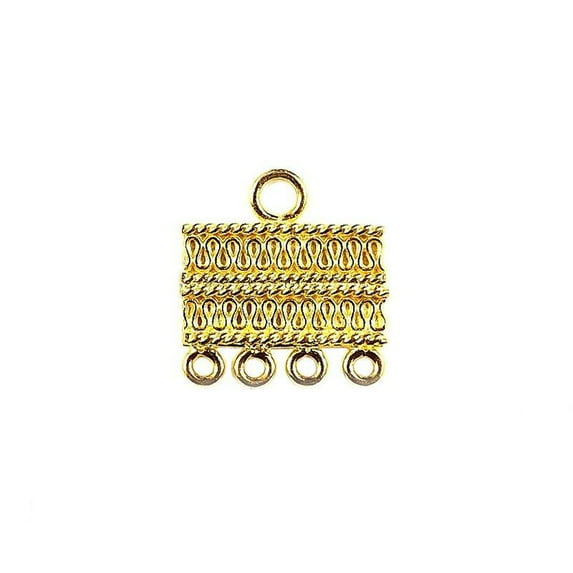 CG-295-4H 18K Gold Overlay Connector With 4 Holes