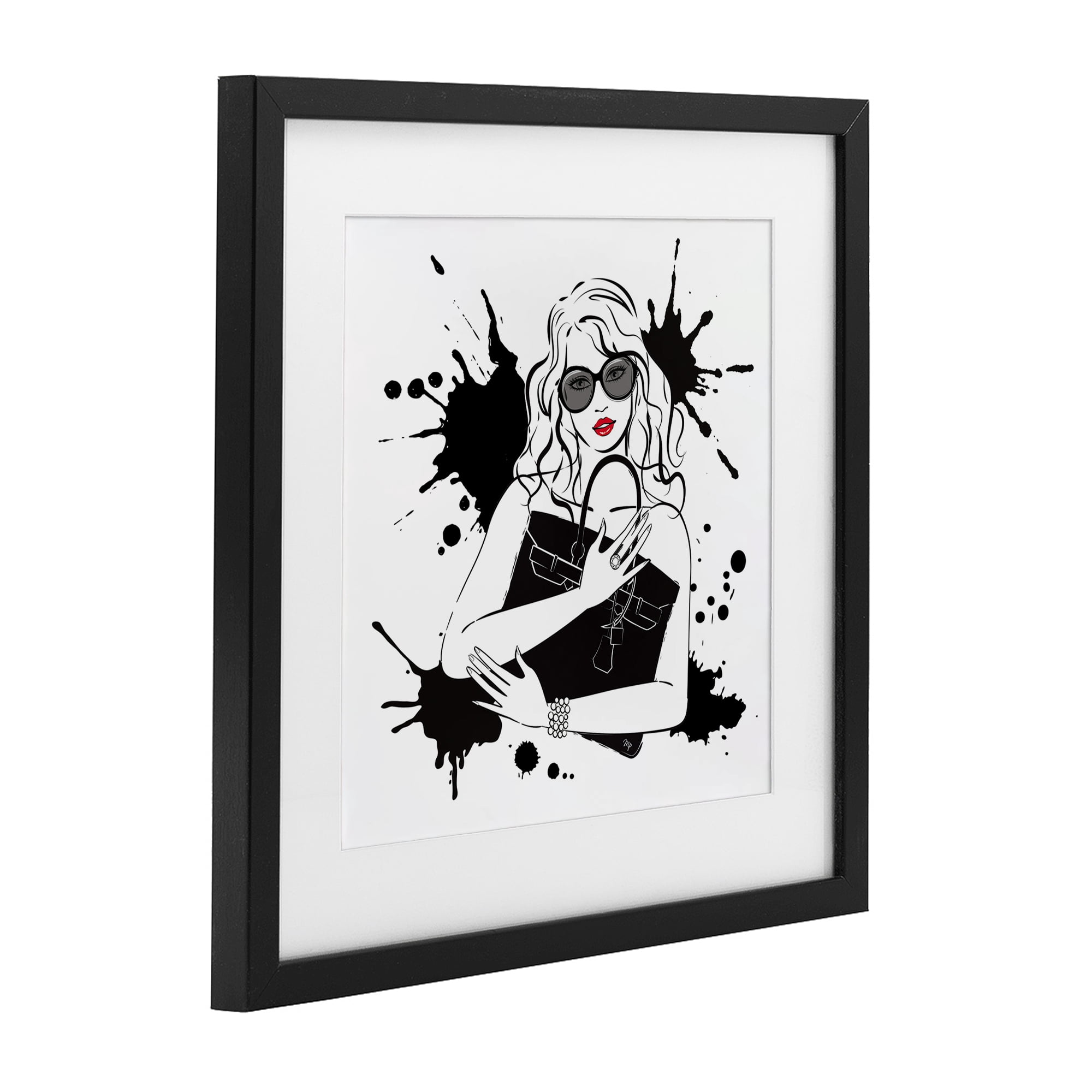 Stupell Industries Black Bag Elegance & Glamour Black Framed Print Under Glass, design by Martina Pavlova