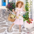 thumbnail image 6 of Kitten Yellow Flower Girls Short Sleeve Dress A Line Sun Protection Breathable Comfort Sundress 2T, 6 of 8