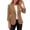 *Brown, variant on ClodeEU Women's Lapel Collar Open Front 3/4 Sleeve Blazer,Casual Office Slim Suit Jacket Black,Women's Plus L