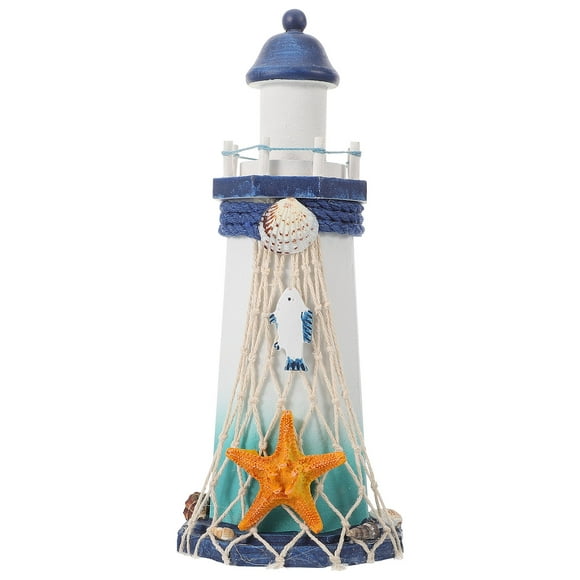 Ornement de Phare en Bois Décoration Créative de Bureau Ornement de Phare Unique