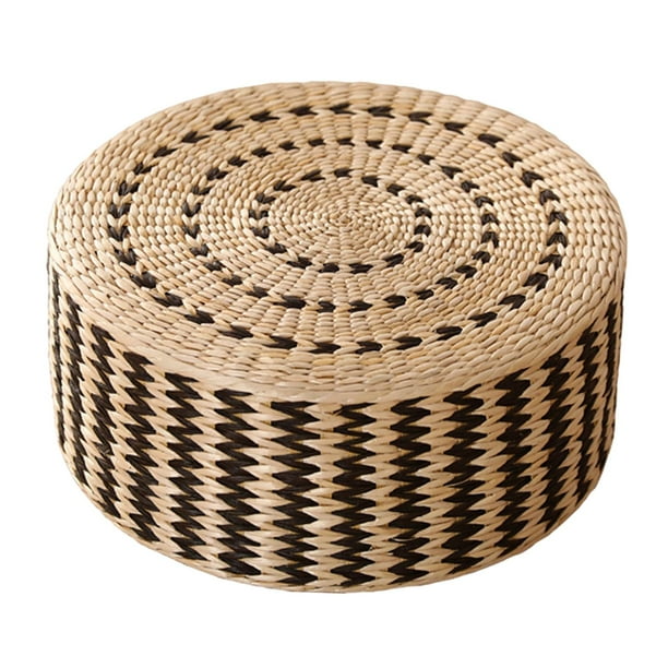 Cojín de meditación Cola Tejido Puf de suelo Negro 40cm