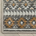 thumbnail image 6 of Well Woven Sahille Grey Golden Rust Geo Stripes Modern Area Rug 5x7 (5'3" x 7'3"), 6 of 7