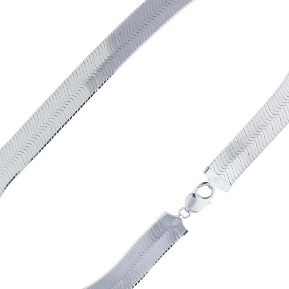 925 Sterling Silver 14mm Solid Flat Herringbone Silver Chain