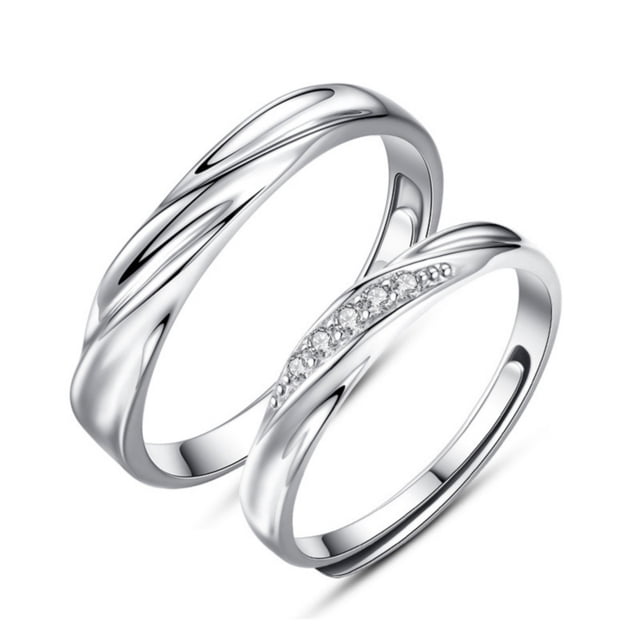 Anillo ajustable para parejas Love Illusion de plata 925