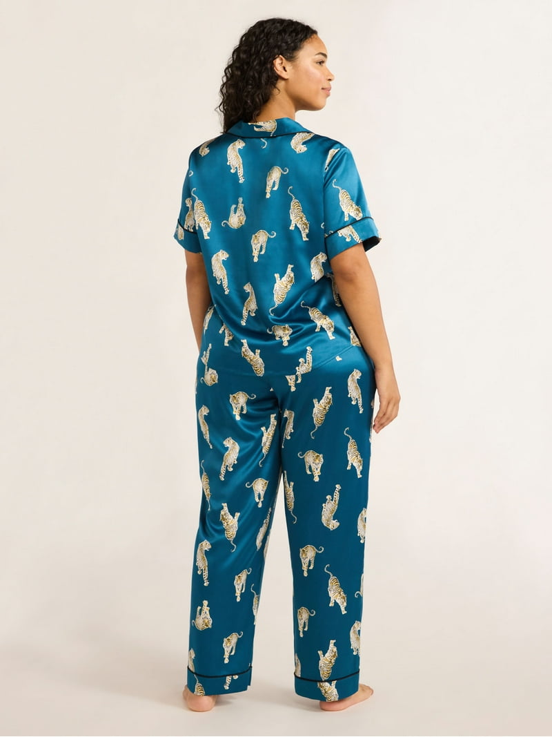 Satin Pajama Tiger Pajama Set COSOSA Buy Men's Satin Tiger Print