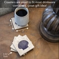 thumbnail image 7 of CounterArt Scallop Shell Natural Travertine Stone Coaster 4-Pack, 7 of 7