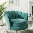 thumbnail image 5 of Modway Admire Scalloped Edge Performance Velvet Accent Armchair in Teal, 5 of 6