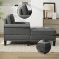 thumbnail image 6 of ijuicy Chaise Lounge Chair, Modern Lounge Chair Indoor, Oversized Comfy Chaise Lounge with Pillow - Drak Gray, 6 of 7