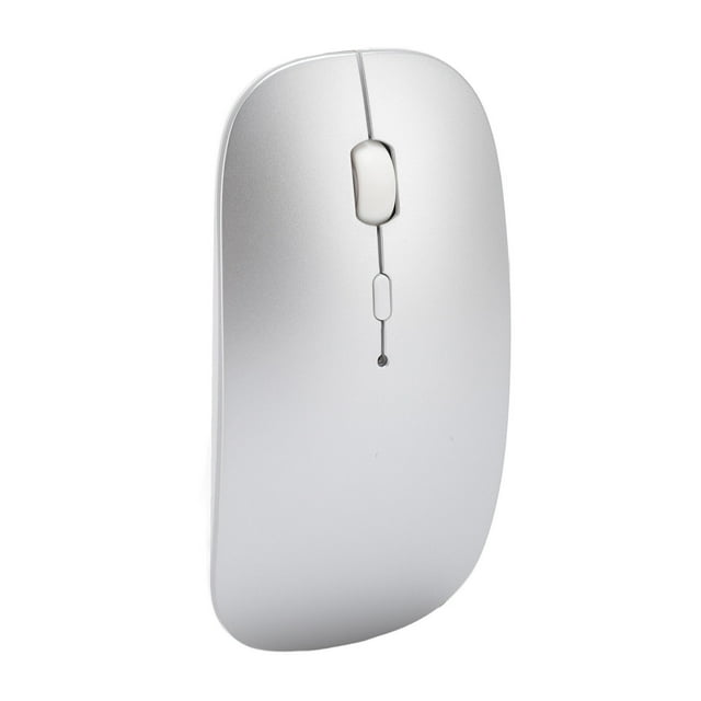 Rechargeable Wireless Mouse, Portable 3 DPI Adjustment Mouse Anti Slip Scroll Silent Click for Laptop Black,Silver