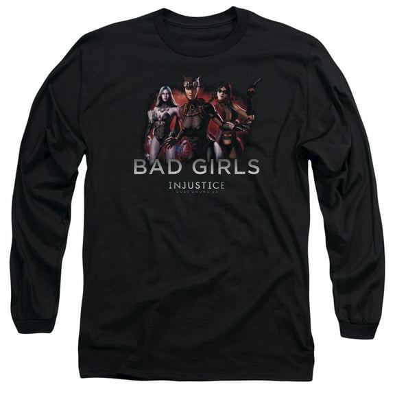 Injustice Gods Among Us Bad Girls Long Sleeve Adult 18/1 T-Shirt Black