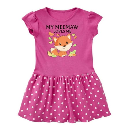 

Inktastic My Meemaw Loves Me- little fox Gift Toddler Girl Dress
