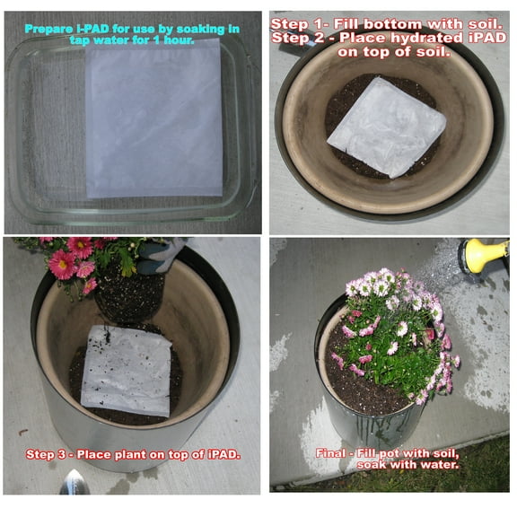 Water-Storing Crystal Pads for Plants - Set of 8, Self-Watering Solution for Healthy Potting Plants