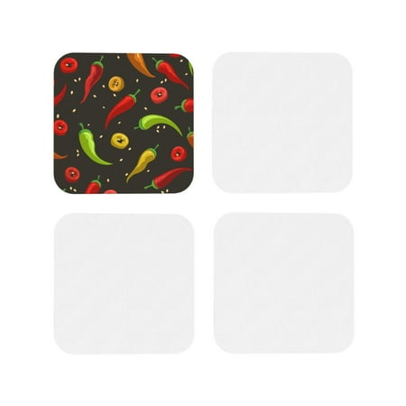 

Tideii Chili2 for Leather Coasters 4 Pieces Anti-fouling and Anti-scalding Decorative Coasters Suitable for Restaurants Kitchens Coffee Shops-Square