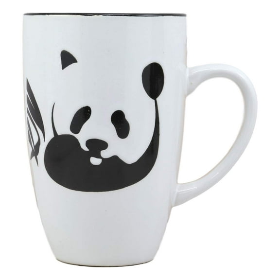 Ebros Giant Panda Bear Abstract Silhouette Art Ceramic Coffee Tea Mug Drink Cup 16oz Animal Bamboo China Pandas Decor Collectible Kitchen Accessory For Kids and Adults Wildlife Endangered Species