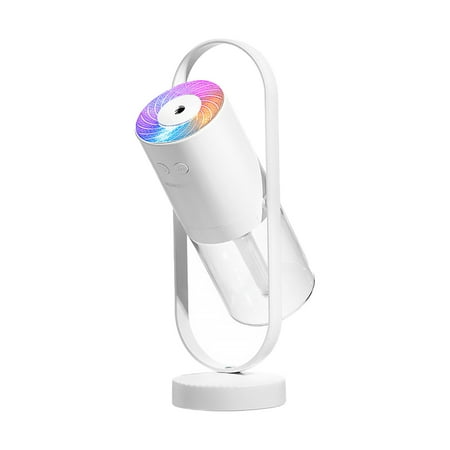 

maytalsoy LED Humidifier Rotation Romantic Projection Air Diffuser Fine Mist Sprayer Office 200ml Tabletop Plastic White Charging
