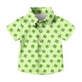 thumbnail image 6 of hengsof Children's Printed Fun Short Sleeve Button Down Shirt Children's Fashion Party Shirt 2-15 Years, 6 of 7