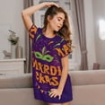 thumbnail image 6 of Salouo Mardi Gras2 Print Short Sleeve Sleepshirt for Womens Comfy Nightgown Scoopneck Cute Nightdress Ruffle -XX-Large, 6 of 7