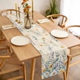 thumbnail image 3 of Table Runner 72 Inches Long for Kitchen Dining, Floral Eucalyptus Leaves Dresser Scarf Farmhouse, Dining Table Decorations for Wedding/Parties, Daisy Summer Botanical Vintage 16 x 72 In, 3 of 8
