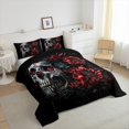 thumbnail image 3 of Castle Fairy Abstract Skull Bedding Comforter Set 2pcs for Adults Boys Girls,Chic Floral Flowers Twin Comforter Sets Microfiber,Vintage Gothic Style Breathable Bedding Set,Microfiber Bedroom Decor, 3 of 8